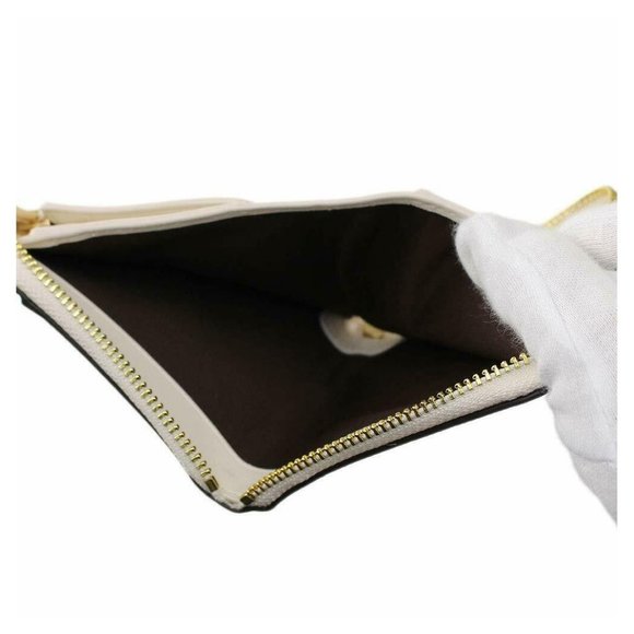 Coach Women's Small Zip Around Wallet w/ Geo Chevron Print - Black/Chalk/Gold - Picture 5 of 5